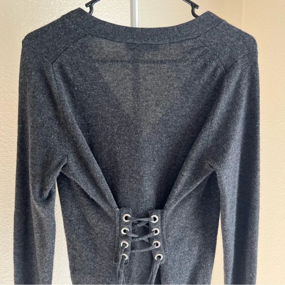 Sandro Paris Ivana Lace-up Corset Back Wool-cashmere Cardigan Sz 1 - Picture 5 of 11